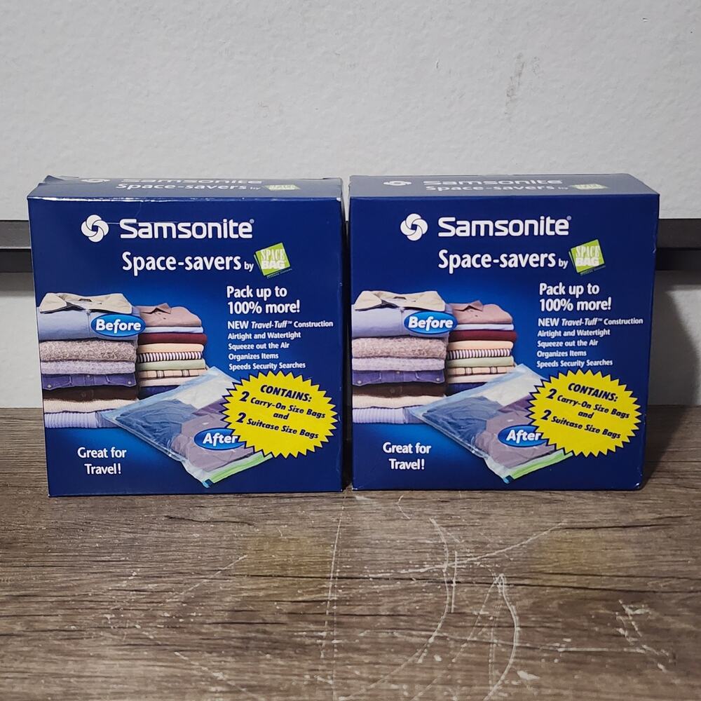 Samsonite Space-Saver Bags 8 Pack Includes 4 Carry-On 4 Suitcase Size Bags